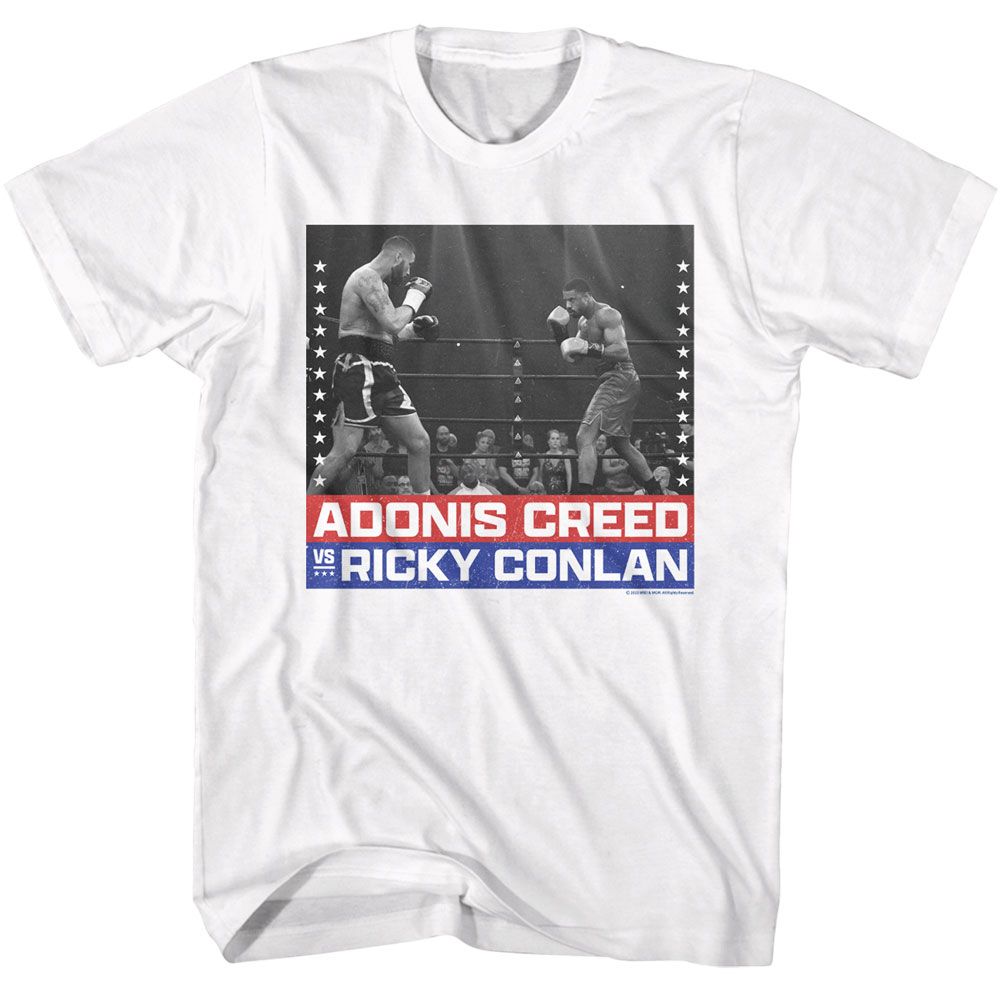 ROCKY-ROCKY CREED VS CONLAN-WHITE ADULT S/S TSHIRT