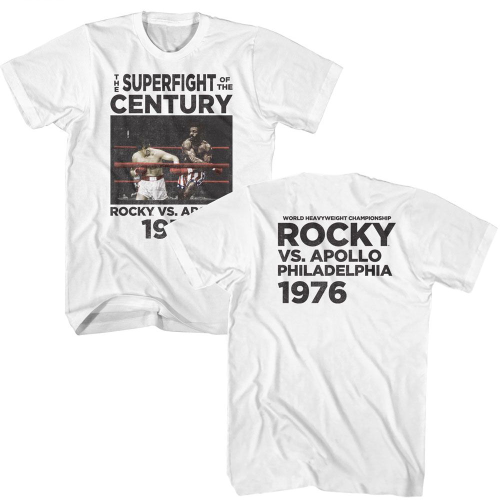 ROCKY-ROCKY SUPERFIGHT OF THE CENTURY 1976-WHITE ADULT S/S TSHIRT