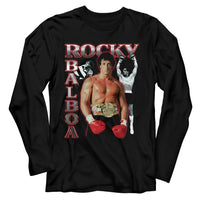 Thumbnail for ROCKY-ROCKY THREE PHOTO COLLAGE-BLACK ADULT L/S TSHIRT