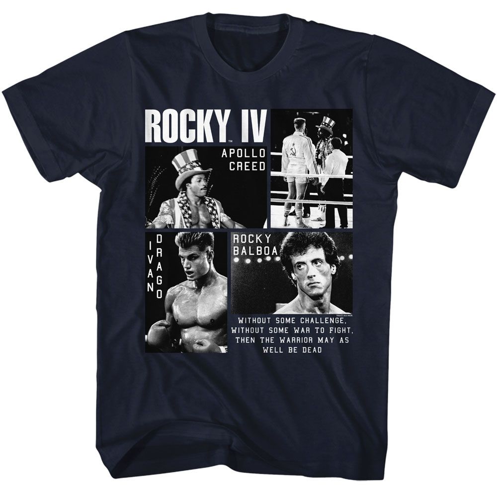 ROCKY-ROCKY IV PHOTOS-NAVY ADULT S/S TSHIRT