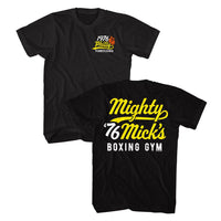 Thumbnail for ROCKY-ROCKY MIGHTY MICKS GYM FRONT AND BACK-BLACK ADULT S/S TSHIRT