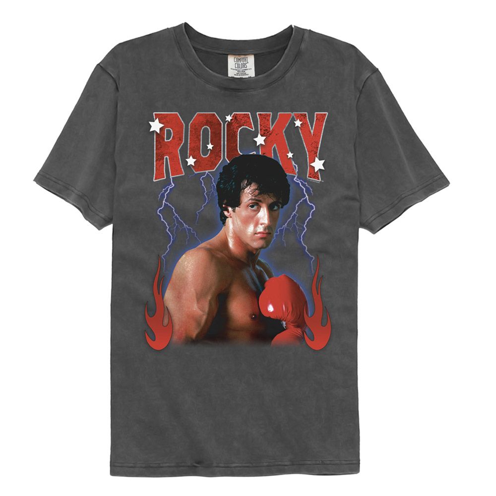 ROCKY-ROCKY LIGHTNING FLAMES-PEPPER COMFORT COLOR ADULT S/S TSHIRT
