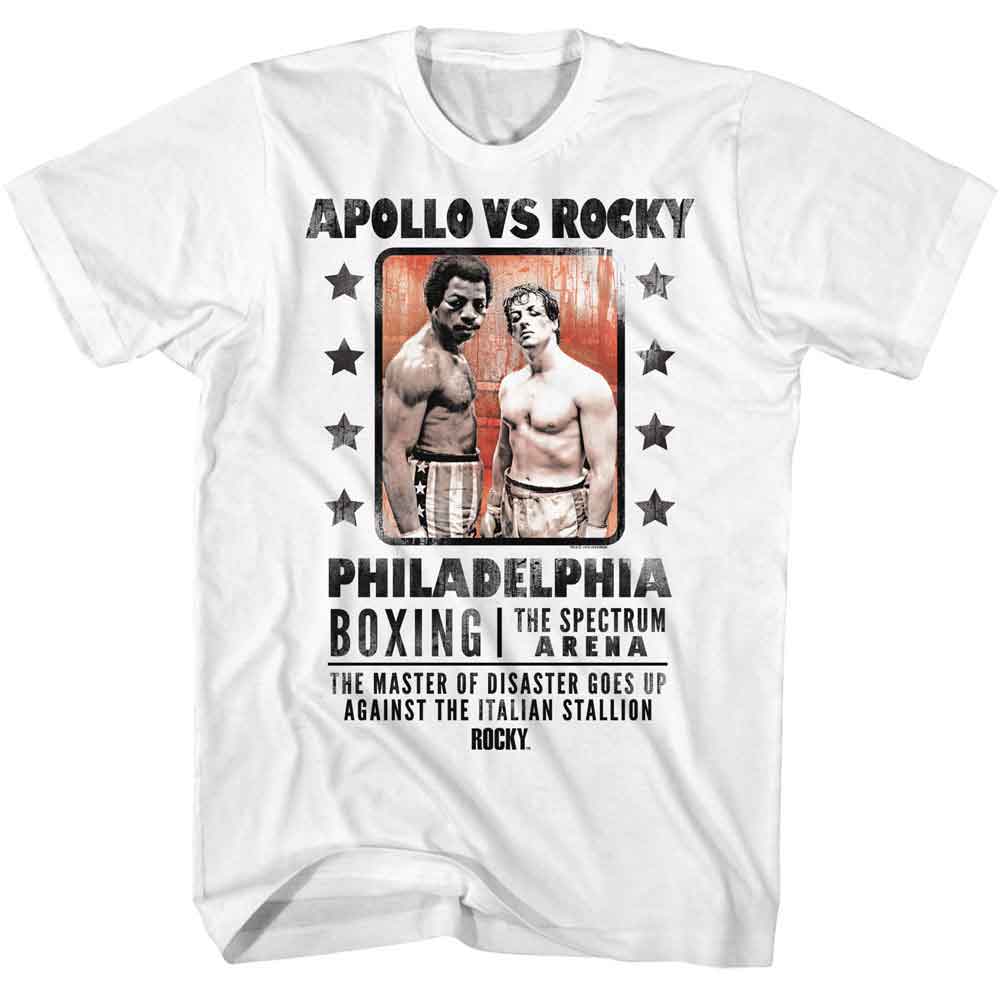 ROCKY-ROCKY VS APOLLO-WHITE ADULT S/S TSHIRT