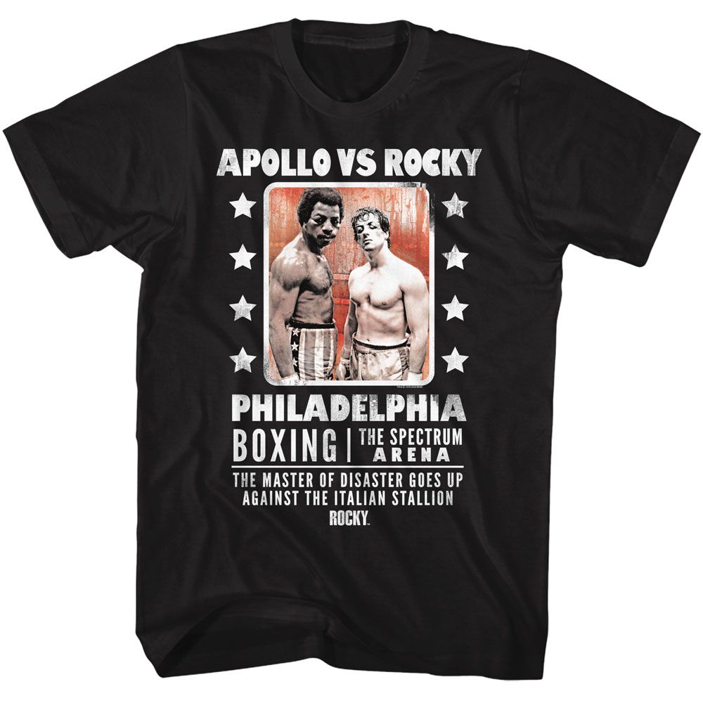 ROCKY-ROCKY VS APOLLO-BLACK ADULT S/S TSHIRT