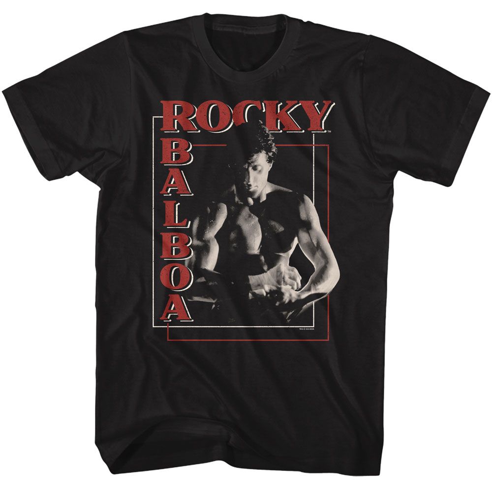 ROCKY-ROCKY BALBOA BOXES-BLACK ADULT S/S TSHIRT