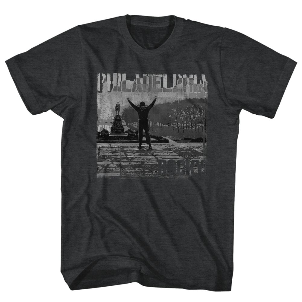 ROCKY-PHILADELPHIA-BLACK HEATHER ADULT S/S TSHIRT