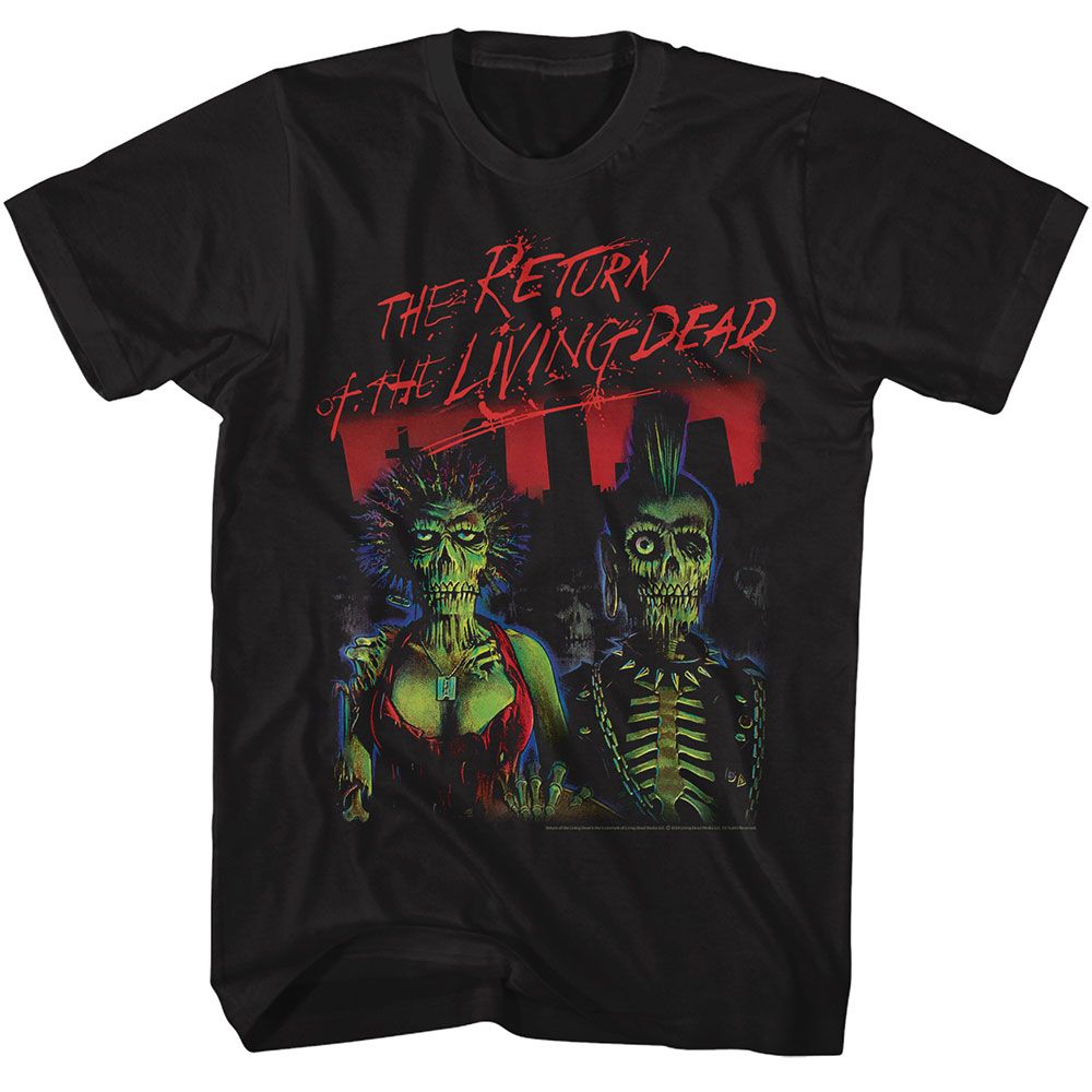 RETURN OF THE LIVING DEAD-ROTLD ZOMBIES POSTER-BLACK ADULT S/S TSHIRT