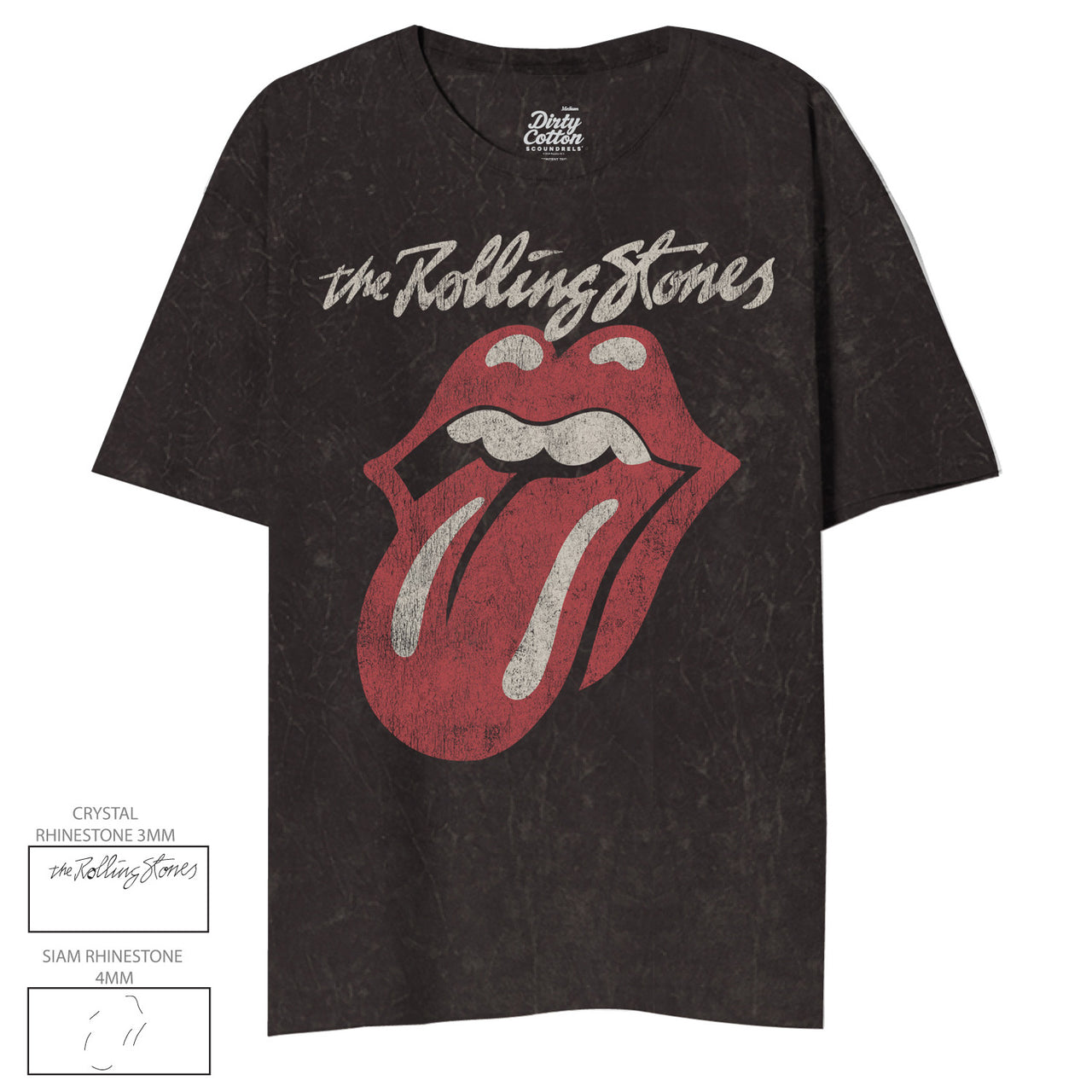 ROLLING STONES CLASSIC LICK IN STONES BLACK UNISEX TEE