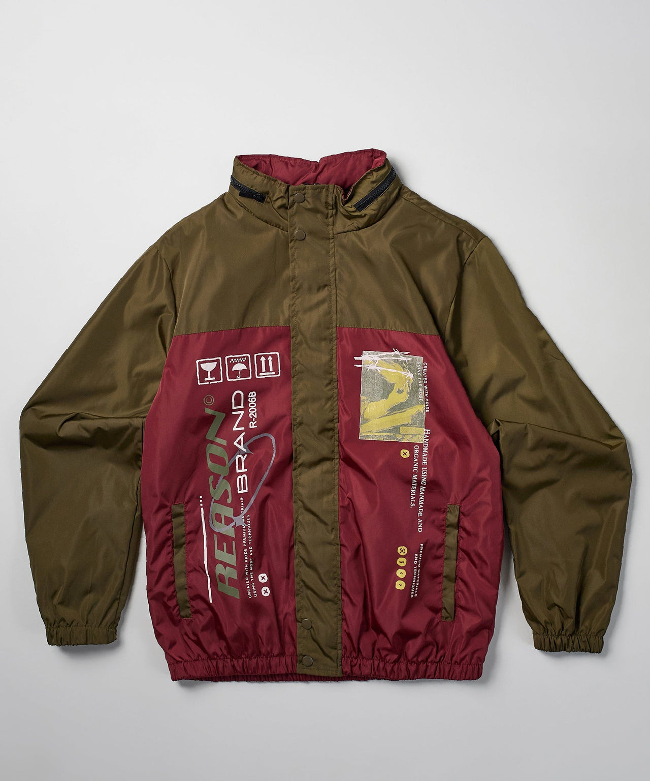 Flame Nylon Jacket - Burgundy