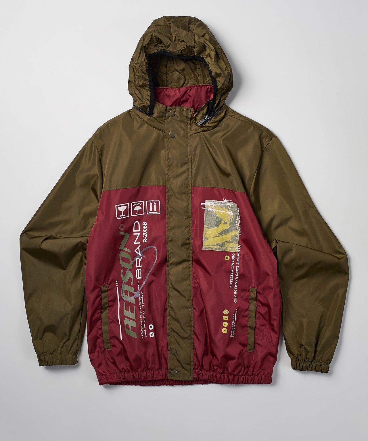 Flame Nylon Jacket - Burgundy