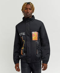 Thumbnail for Flame Nylon Jacket - Black
