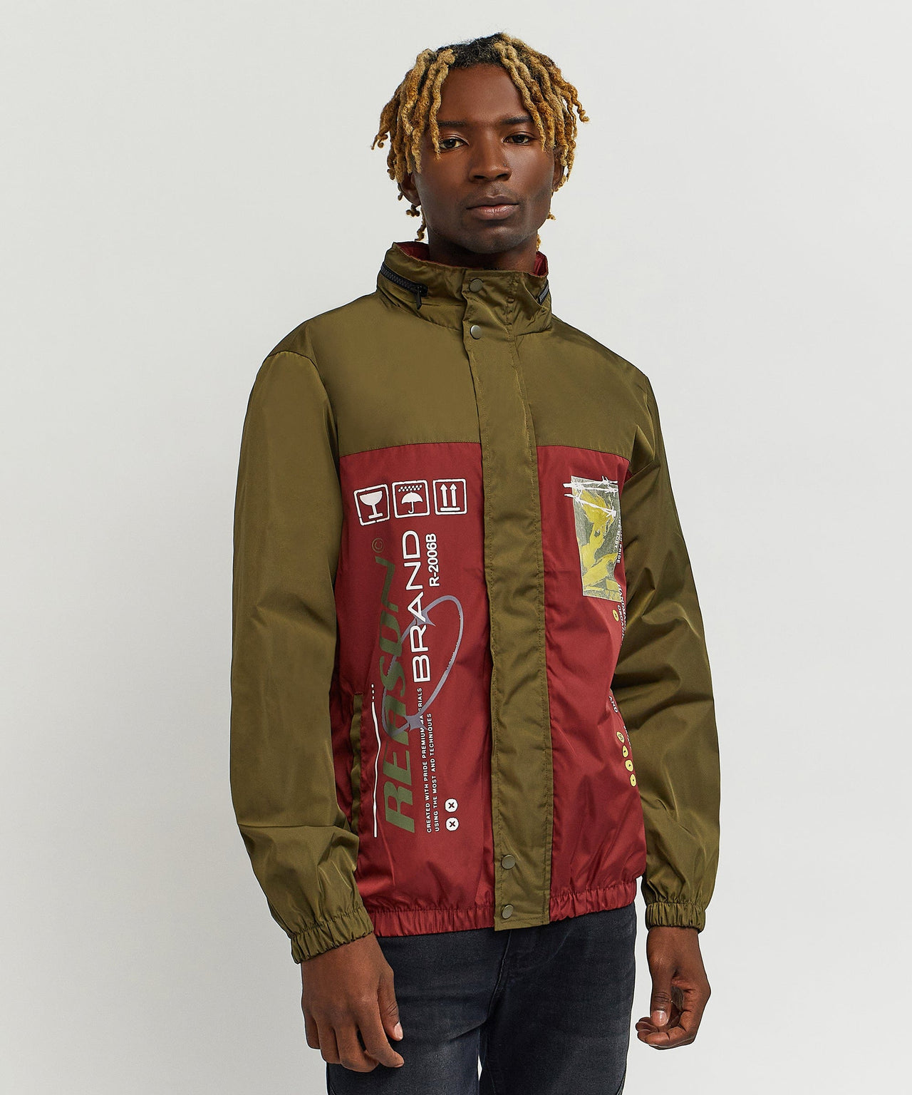 Flame Nylon Jacket - Burgundy
