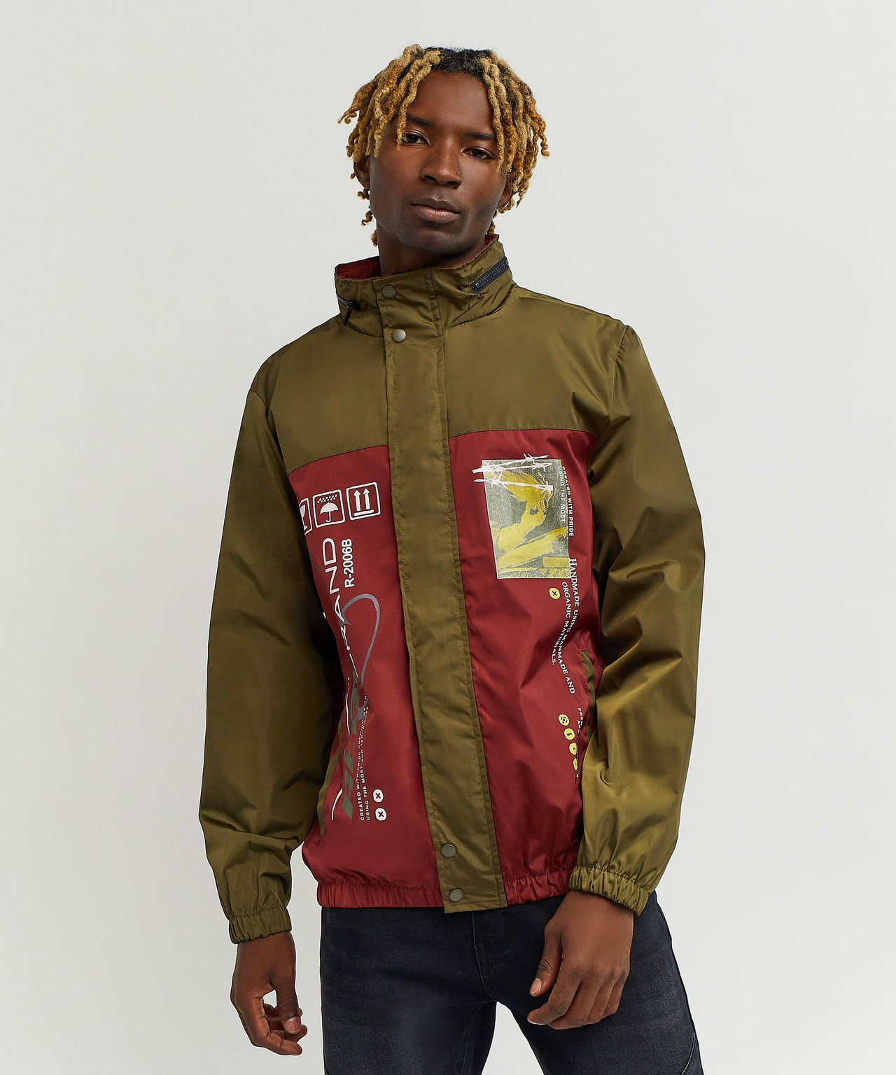 Flame Nylon Jacket - Burgundy