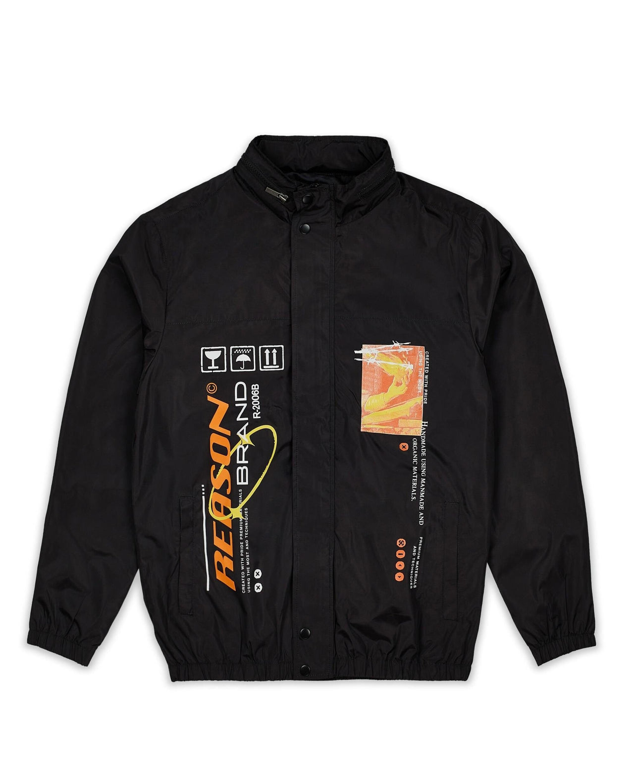 Flame Nylon Jacket - Black