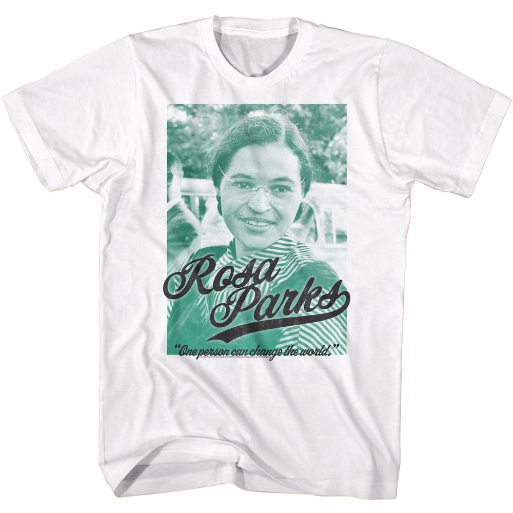 ROSA PARKS-ROSA PARKS ONE PERSON CAN-WHITE ADULT S/S TSHIRT