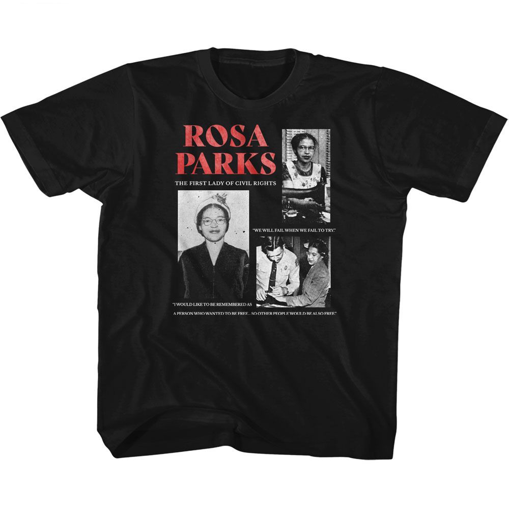 ROSA PARKS-ROSA PARKS MULTI PIC-BLACK YOUTH S/S TSHIRT