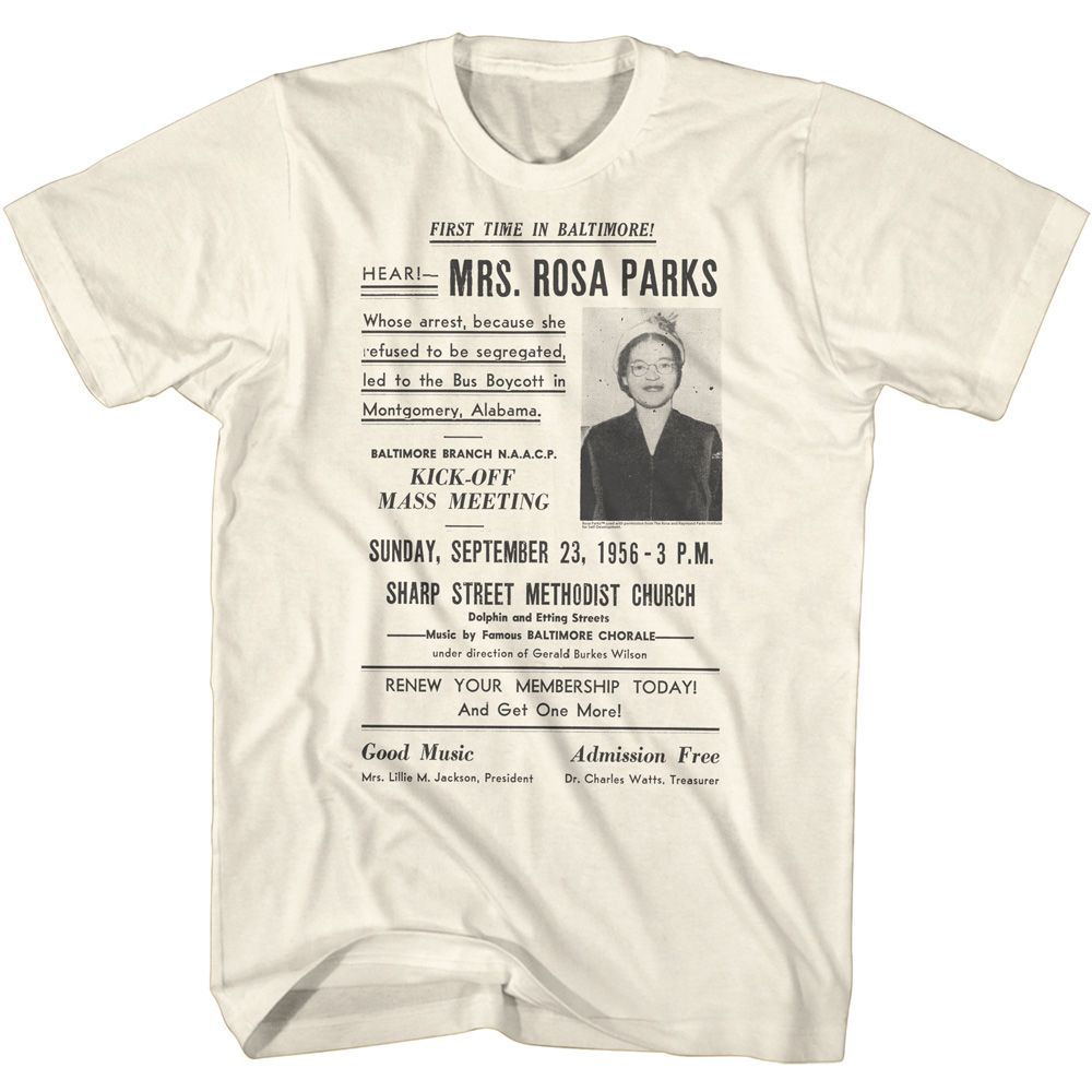 ROSA PARKS-ROSA PARKS MEETING AD-NATURAL ADULT S/S TSHIRT
