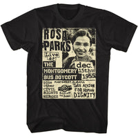 Thumbnail for ROSA PARKS-ROSA PARKS BUS BOYCOTT FLYER-BLACK ADULT S/S TSHIRT
