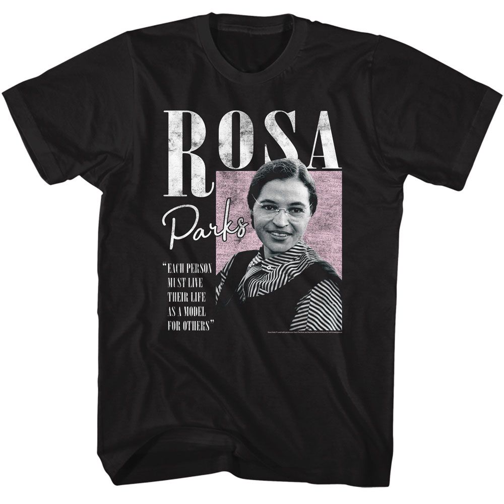 ROSA PARKS-ROSA PARKS MODEL FOR OTHERS-BLACK ADULT S/S TSHIRT