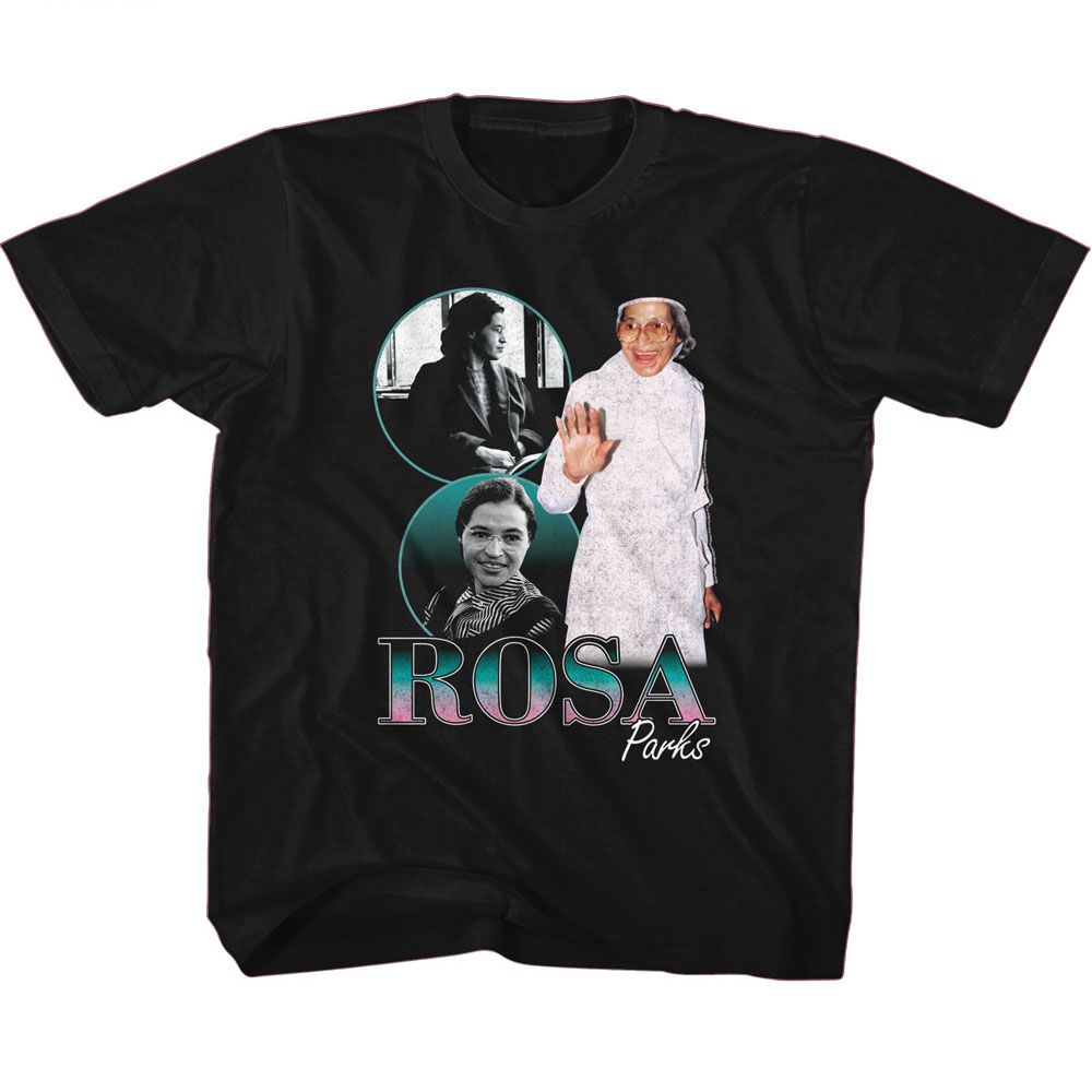 ROSA PARKS-ROSA PARKS COLLAGE-BLACK YOUTH S/S TSHIRT