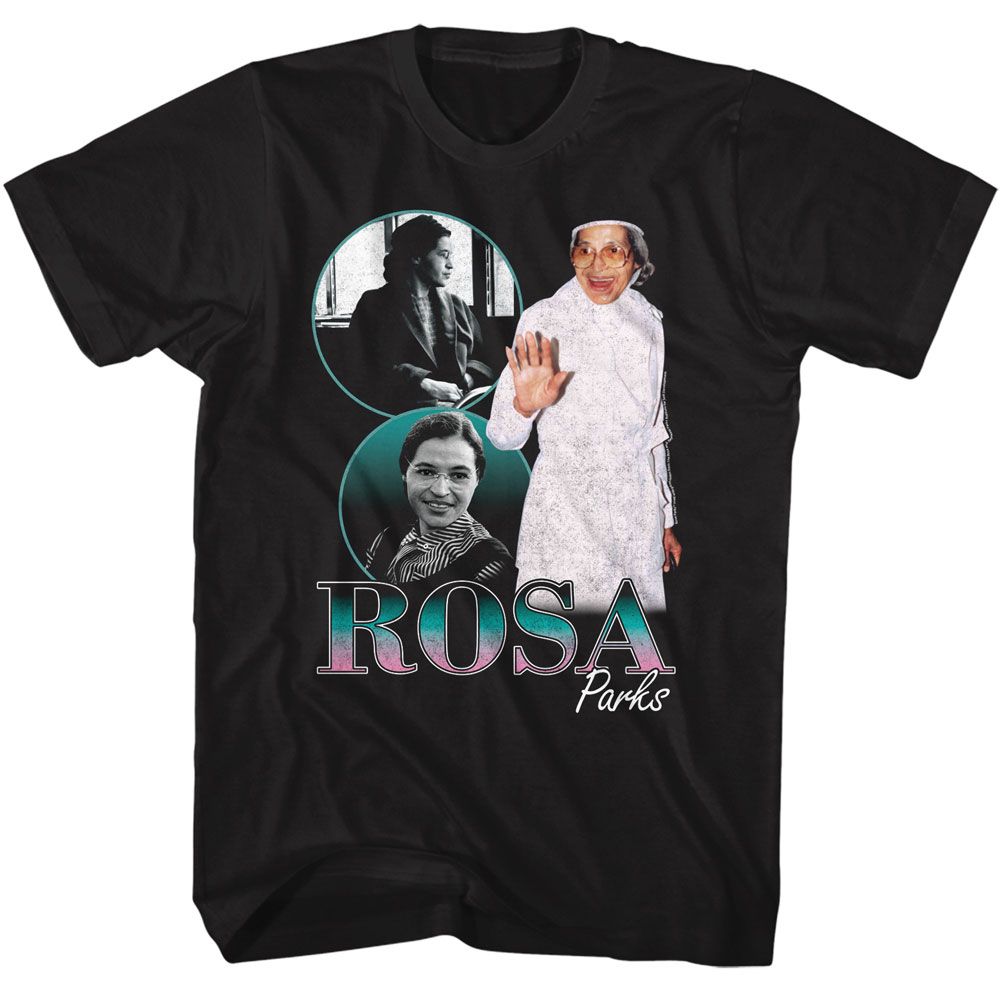 ROSA PARKS-ROSA PARKS ROSA COLLAGE-BLACK ADULT S/S TSHIRT