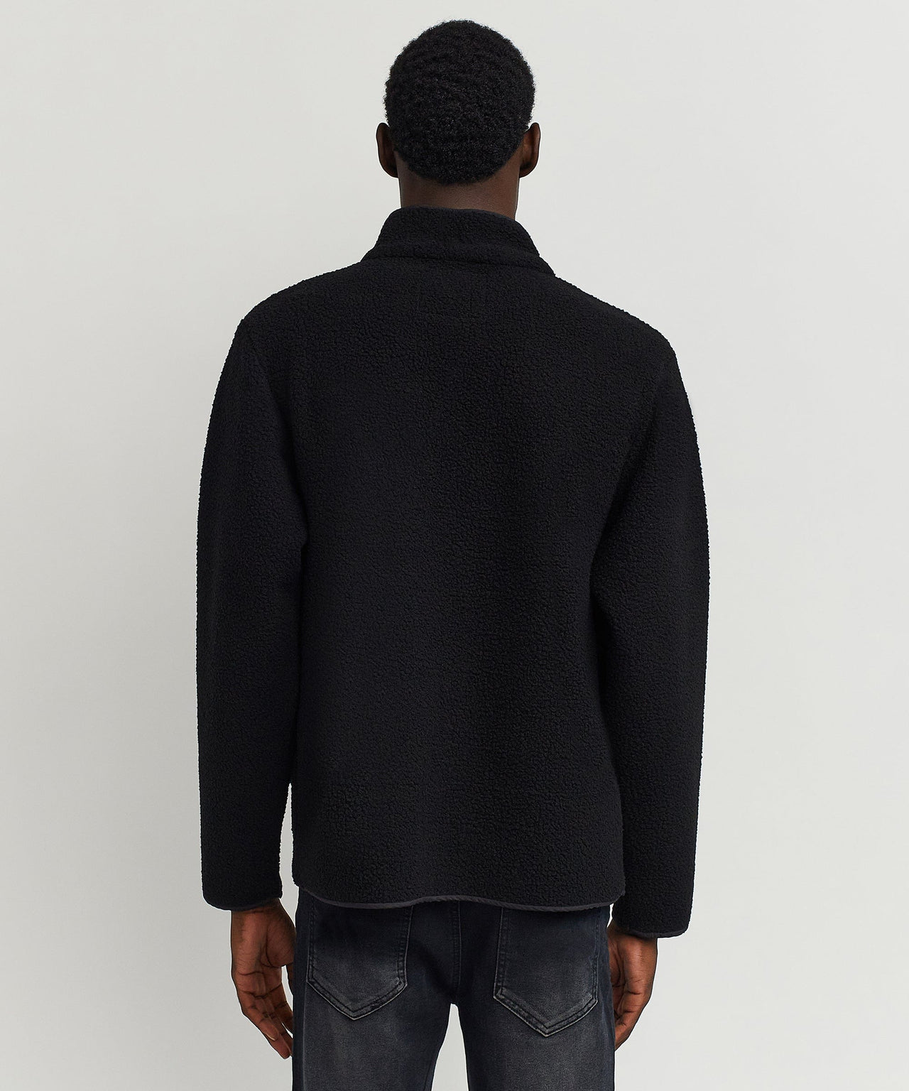 Chenille Patch Sherpa Fleece Zip Up