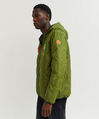 Thumbnail for Quilted Hooded Jacket - Olive Green