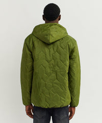 Thumbnail for Quilted Hooded Jacket - Olive Green
