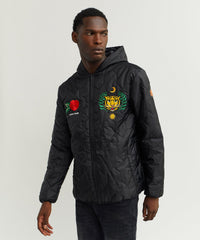 Thumbnail for Quilted Hooded Jacket - Black