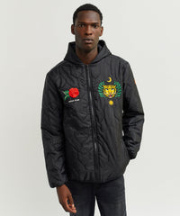 Thumbnail for Quilted Hooded Jacket - Black
