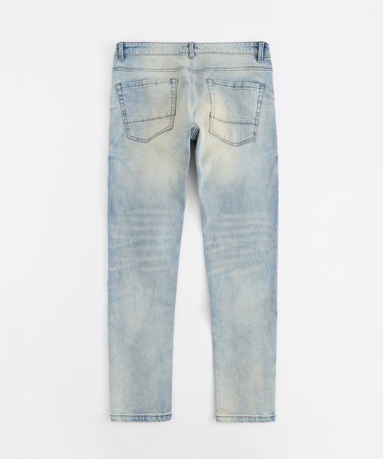 Light Wash Repaired Denim Jeans