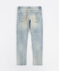 Thumbnail for Light Wash Repaired Denim Jeans