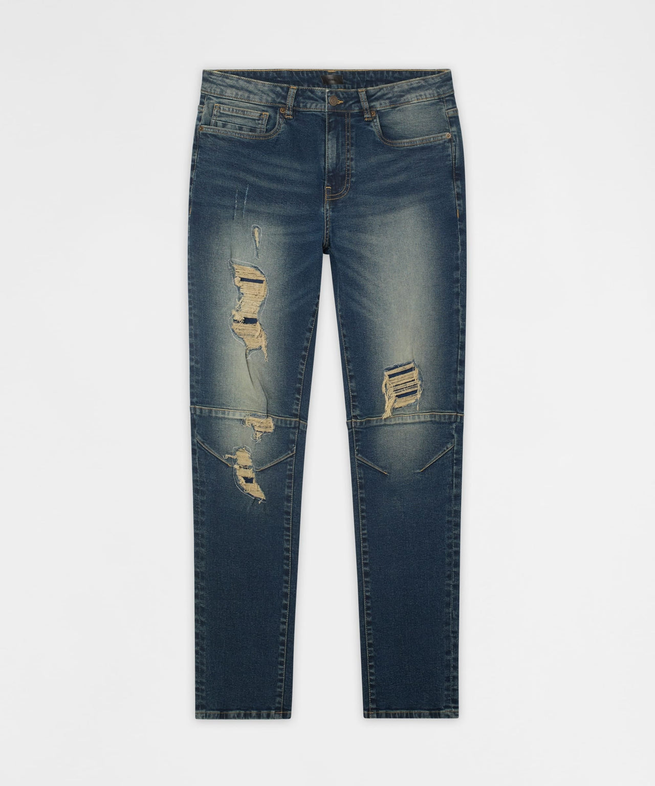 Moto Distressed Skinny Jeans