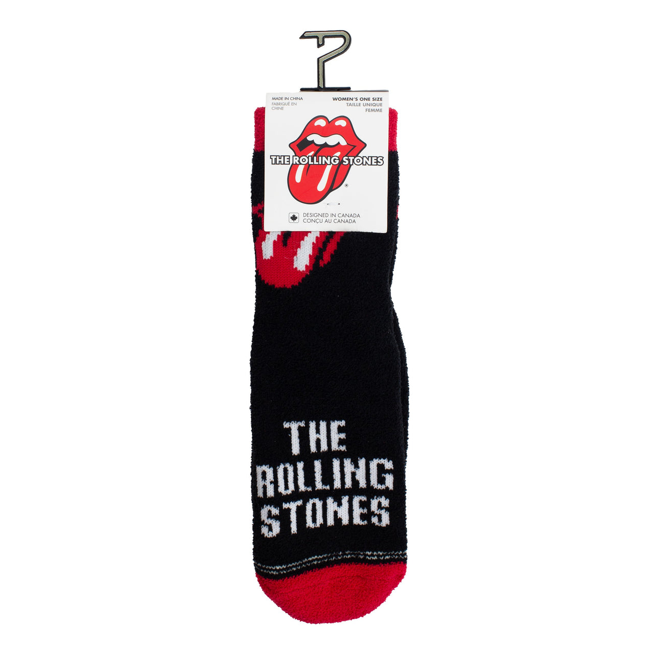 THE ROLLING STONES TONGUE FUZZY NON-SLIP GRIPPERS, WOMEN'S 1 PAIR