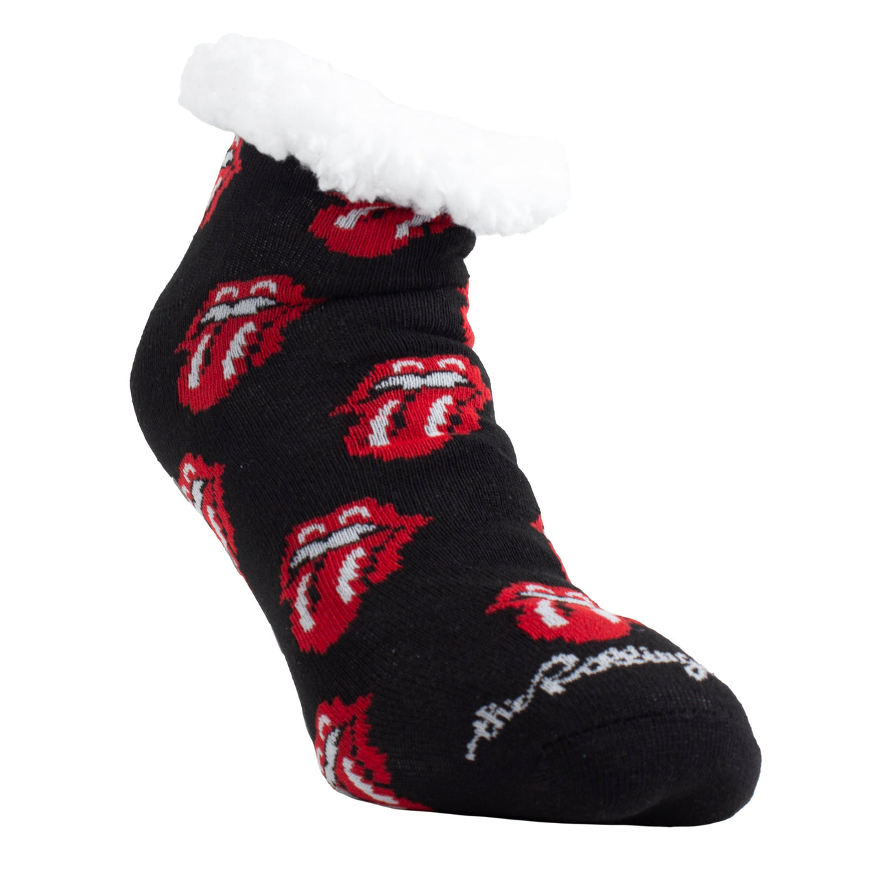 THE ROLLING STONES ALL-OVER TONGUES FUZZY NON-SLIP GRIPPERS, WOMEN'S 1 PAIR