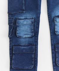 Thumbnail for Washed Fade Cargo Denim Pant