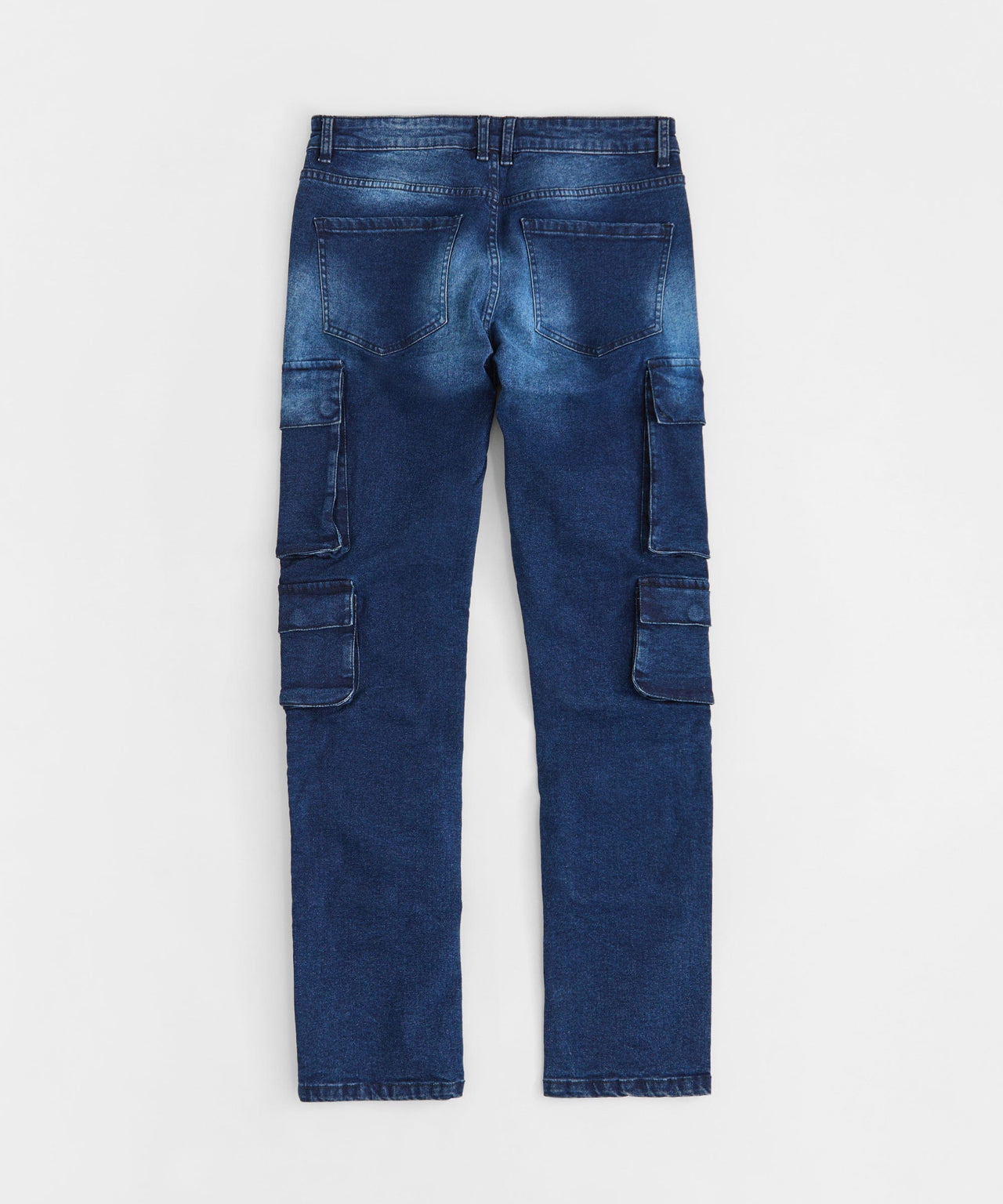 Washed Fade Cargo Denim Pant