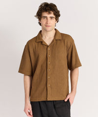 Thumbnail for Jacquard Knit Shirt - Brown