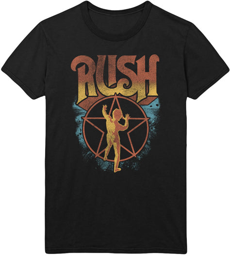 RUSH OMBRE STARMAN BLACK MENS T-SHIRT