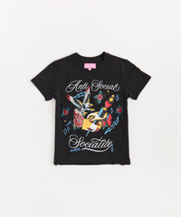 Thumbnail for Anti Social Socialite Women's Graphic Cropped Short Sleeve T-Shirt