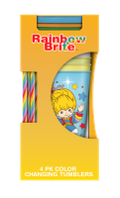 Rainbow Brite RB Color Kids Set Boxed  24oz 4 pack Color Change Plastic Tumbler – 12 pc ppk ($8.00 each)