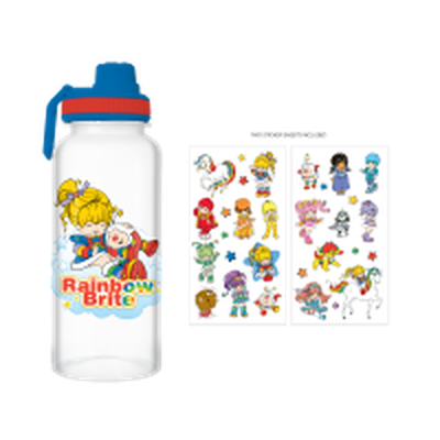 Rainbow Brite RB Twink Cloud Logo  32oz Twist Spout Plastic Bottle w Sticker Set – 12 pc ppk ($6.75 each)