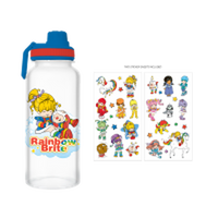Thumbnail for Rainbow Brite RB Twink Cloud Logo  32oz Twist Spout Plastic Bottle w Sticker Set – 12 pc ppk ($6.75 each)