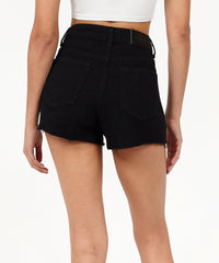 Thumbnail for Aria Women's Distressed Denim Shorts - Black