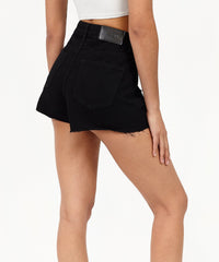 Thumbnail for Aria Women's Distressed Denim Shorts - Black