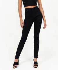 Thumbnail for Evelyn Women's High-Waist Super Skinny Jeans - Black
