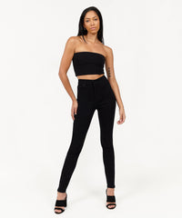 Thumbnail for Evelyn Women's High-Waist Super Skinny Jeans - Black