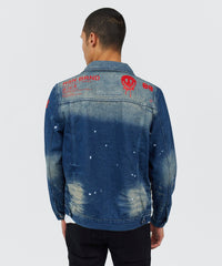 Thumbnail for Indigo Fire Denim Jacket - Blue
