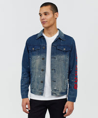 Thumbnail for Indigo Fire Denim Jacket - Blue