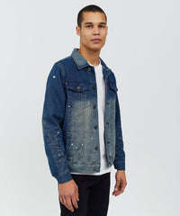 Thumbnail for Indigo Fire Denim Jacket - Blue